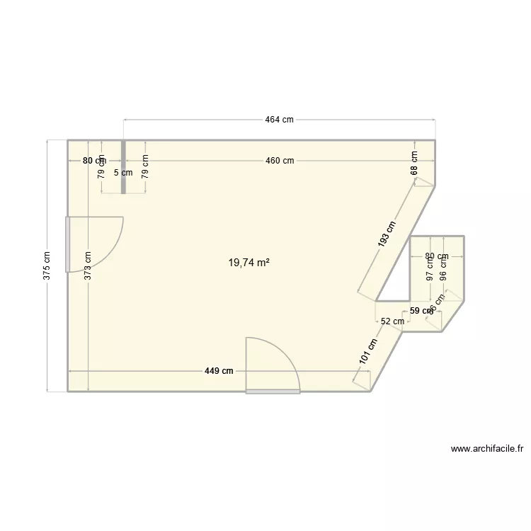 local technique. Plan de 1 Pièce et 20 m²
