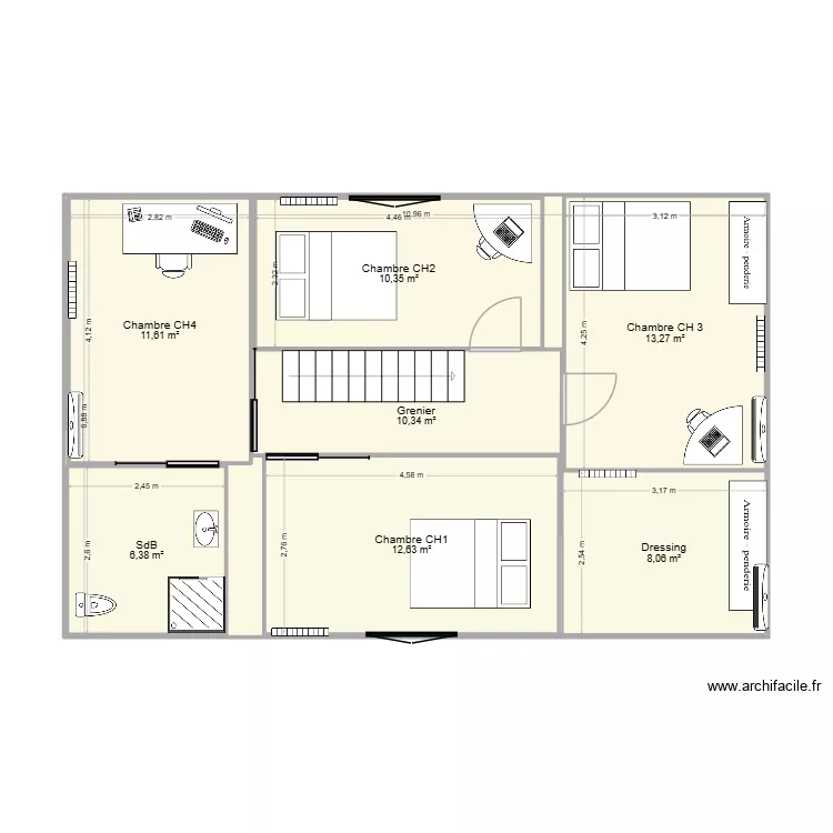 Chambres_Grenier Projet 3 Option 2. Plan de 