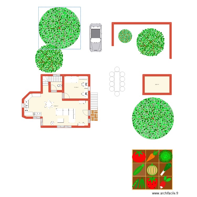 Home RC. Plan de 3 pièces et 61 m2