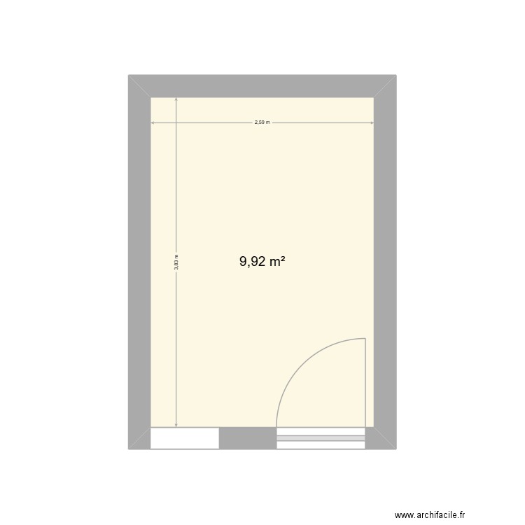 Cuisine. Plan de 1 pièce et 10 m2
