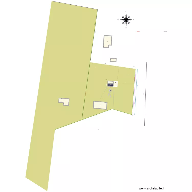 Plan de masse apr&egrave;s pose panneaux. Plan de 