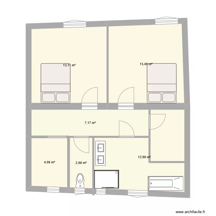 plan murs. Plan de 6 et 53 m² plan murs. Plan de 6 et 53 m²