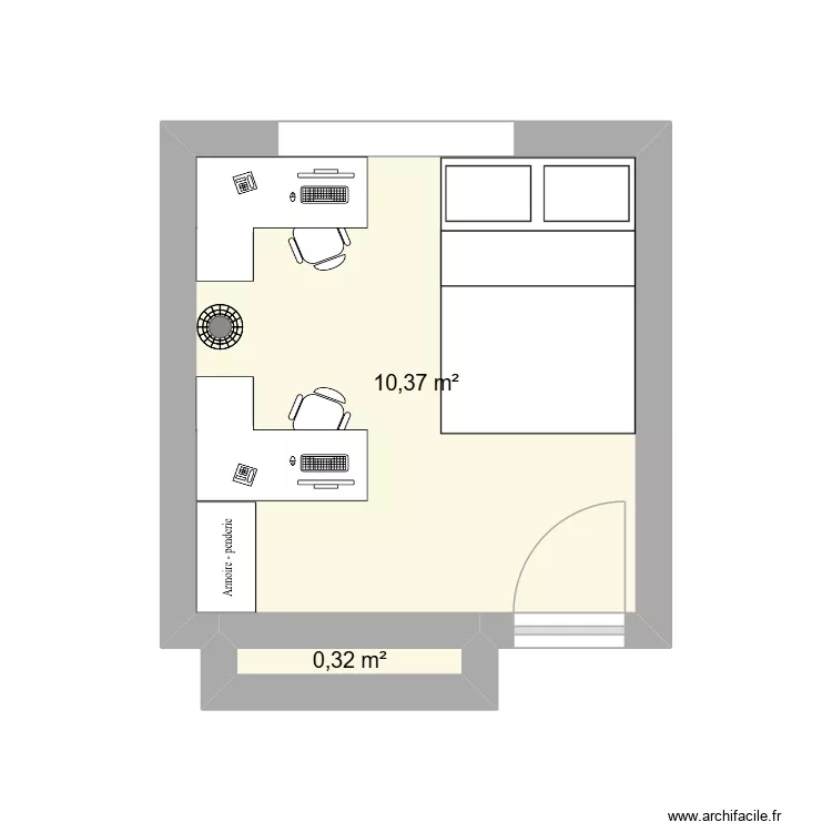 maison jacob chambre. Plan de 2  et 11 m²