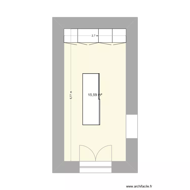 Quai Cl&eacute;menceau. Plan de 1  et 16 m²