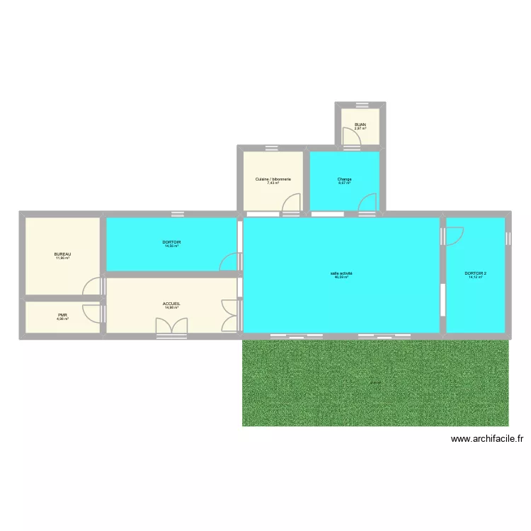 plan cloe. Plan de 9  et 126 m²