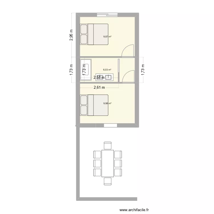 Sable d'olonne. Plan de 3 et 26 m² Sable d'olonne. Plan de 3 et 26 m²