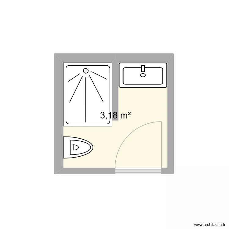 SDB 1 - V3. Plan de 1 et 3 m² SDB 1 - V3. Plan de 1 et 3 m²
