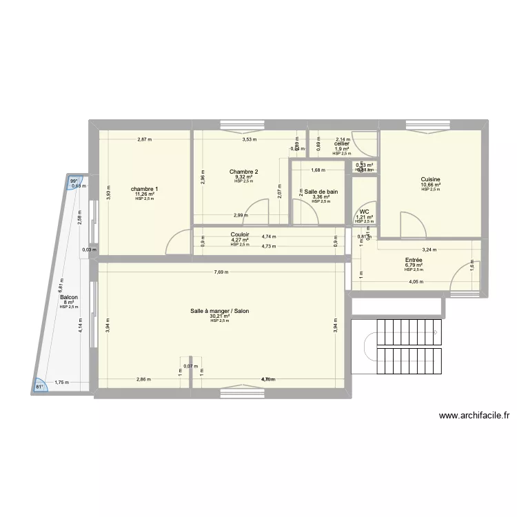 les lucioles plan etat des lieux 15/04/2026. Plan de 11  et 87 m²