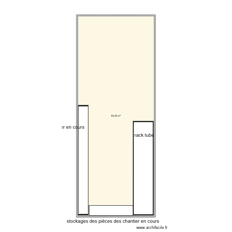 soudure. Plan de 1 pièce et 64 m2