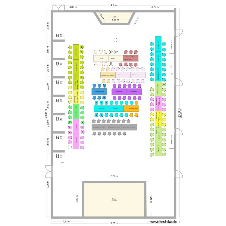 Réveillon Allouagne. Plan de 2 pièces et 35 m2