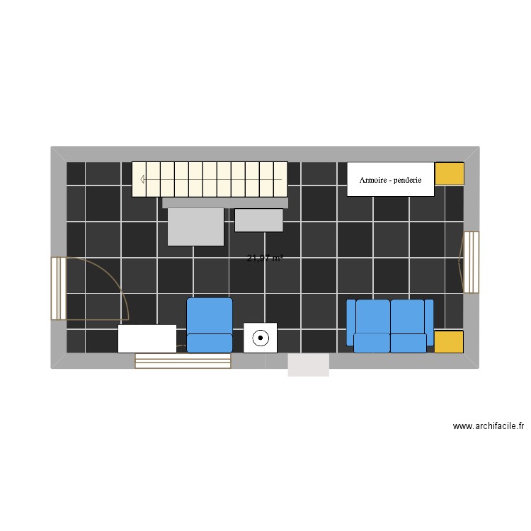 cave. Plan de 1 pièce et 22 m2