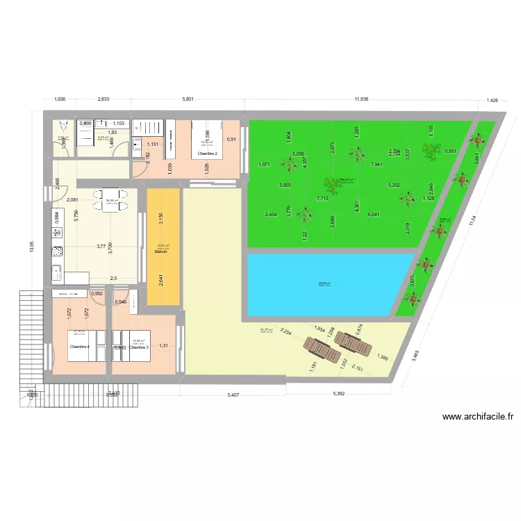 villa 3 Camilia NL. Plan de 31  et 1010 m²