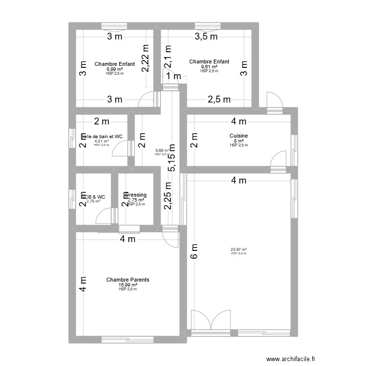 Ruben A. Plan de 9 pièces et 82 m2