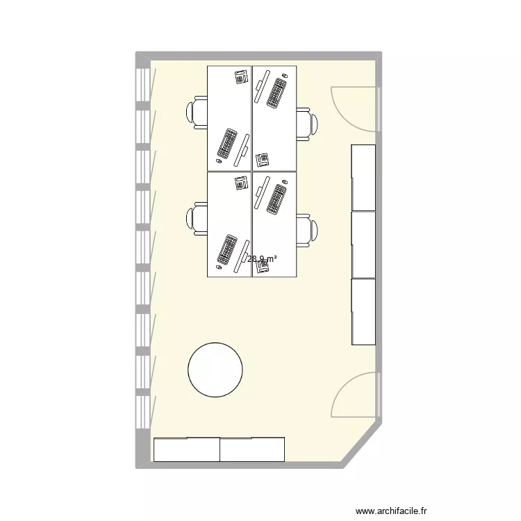 service enfance. Plan de 1  et 29 m²