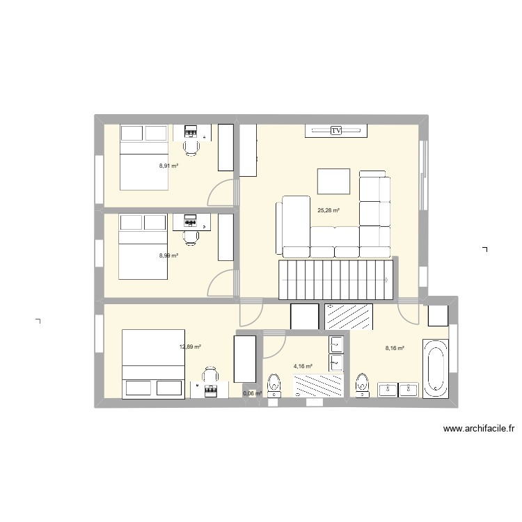 plan etage futur ia 2. Plan de 0 pièce et 0 m2