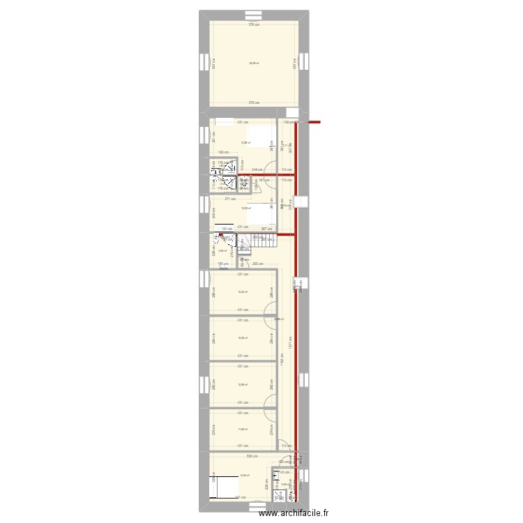 FAES RENO. Plan de 18 pièces et 167 m2
