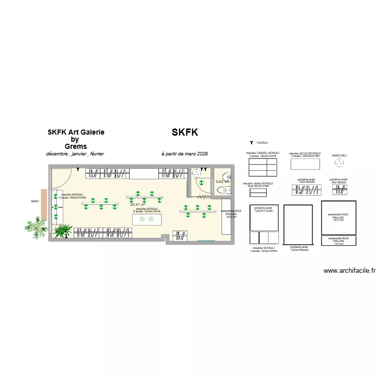 SJDL SKFK II. Plan de 2  et 21 m²
