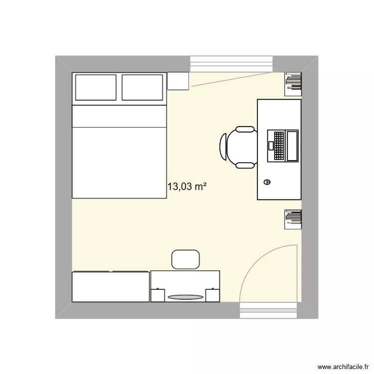 chambre techno victoria.Y 2A. Plan de 1 et 13 m² chambre techno victoria.Y 2A. Plan de 1 et 13 m²