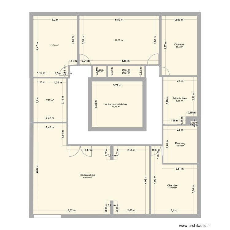 Chartres v2. Plan de 12 pièces et 144 m2