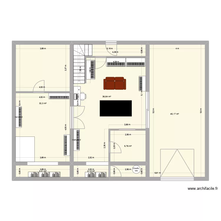 amenagement studio Alkemiae II + aménagements. Plan de 6 Pièces et 120 m² amenagement studio Alkemiae II + aménagements. Plan de 6 Pièces et 120 m²