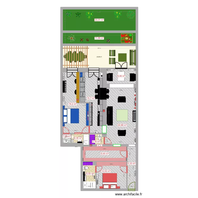 131 POMPE 41. Plan de 14  et 163 m²