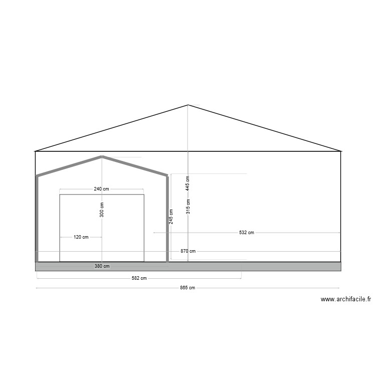 PLAN DE COUPE AVEC PROJET. Plan de 0 pièce et 0 m2