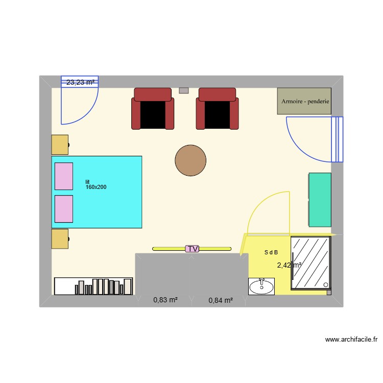 chambre du bas PROJET 05. Plan de 0 pièce et 0 m2