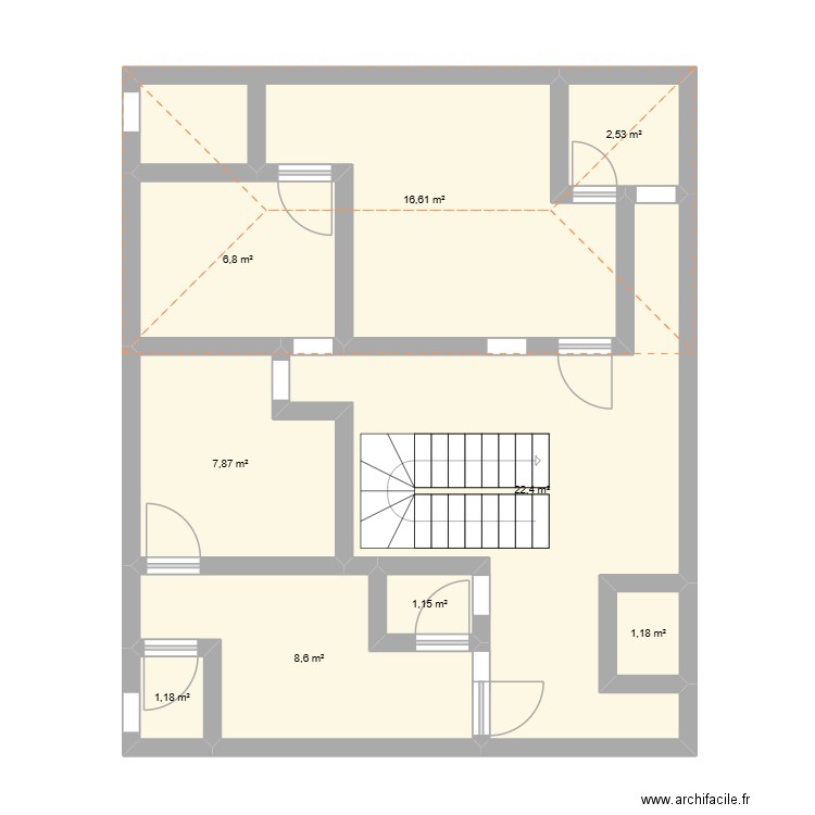 FERDY STUDIOS. Plan de 9 pièces et 68 m2