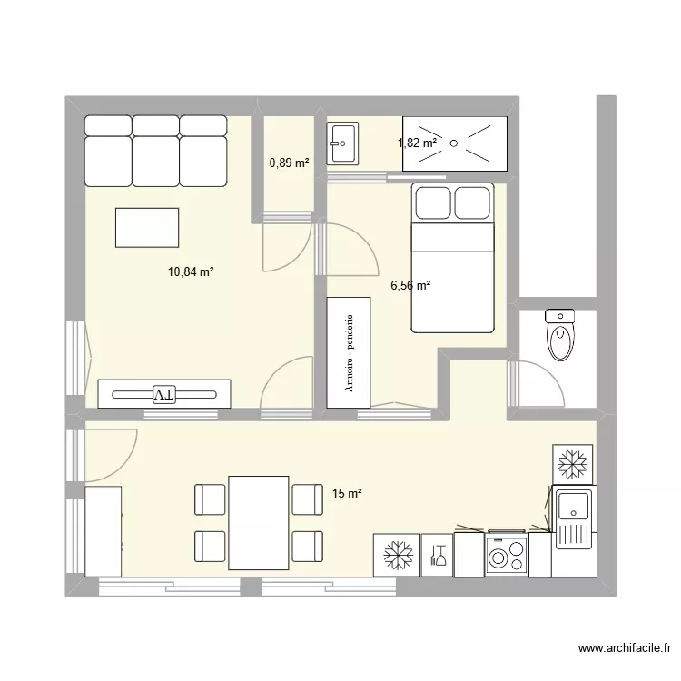 LA ROCHE 7. Plan de 5 Pièces et 35 m² LA ROCHE 7. Plan de 5 Pièces et 35 m²