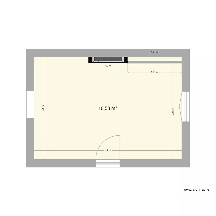Chambre. Plan de 1 Pièce et 17 m² Chambre. Plan de 1 Pièce et 17 m²