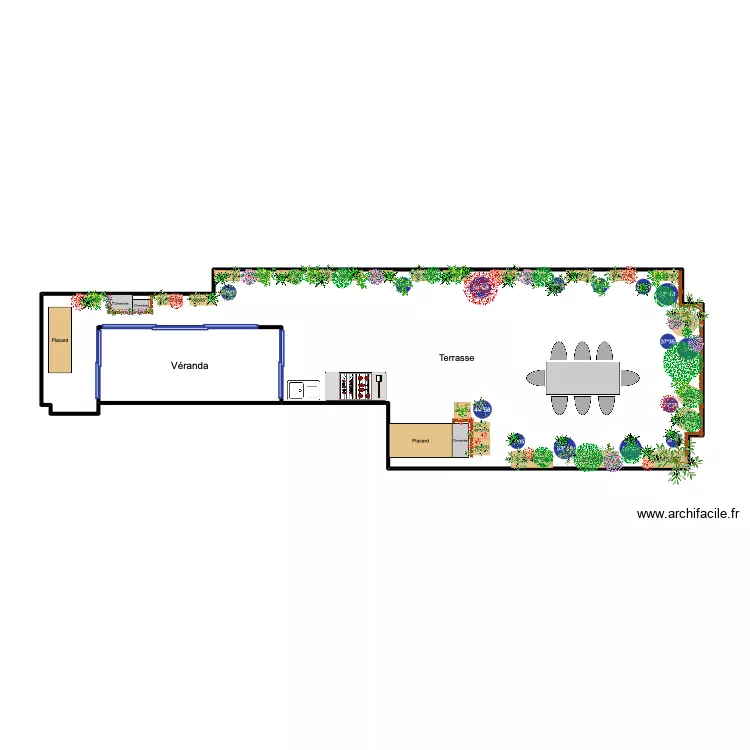 Gouillart. Plan de 2 pièces et 60 m²