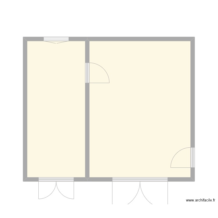 Bastides. Plan de 2 pièces et 34 m2