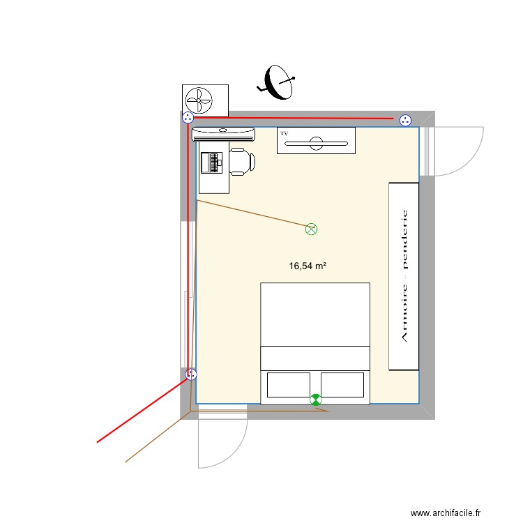 Chambre rose. Plan de 0 pièce et 0 m2