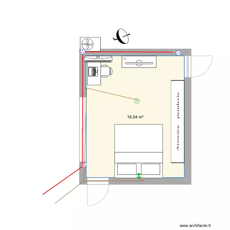 Chambre rose. Plan de Chambre rose. Plan de