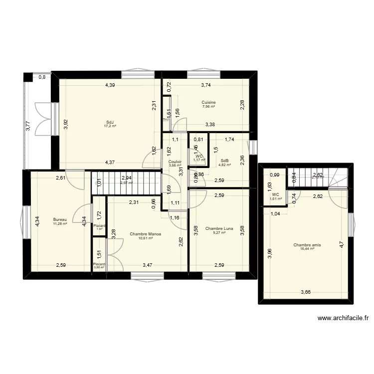 maison etage. Plan de 