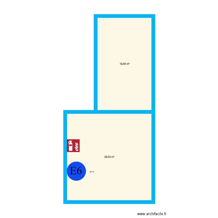 BUREAU BOULAND. Plan de 2 pièces et 49 m2