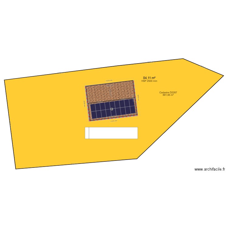 Maison. Plan de 1 pièce et 84 m2