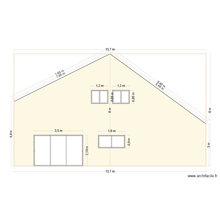 FACADE EST APRES 1 - VARIANTE. Plan de 0 pièce et 0 m2