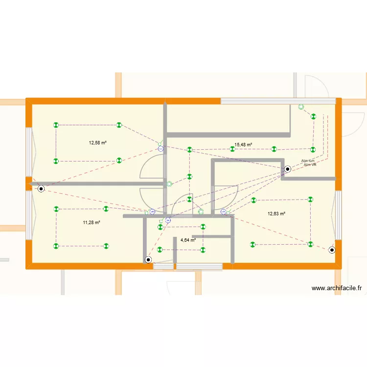 Rez de chauss&eacute; elec interrupteur. Plan de 11  et 230 m²