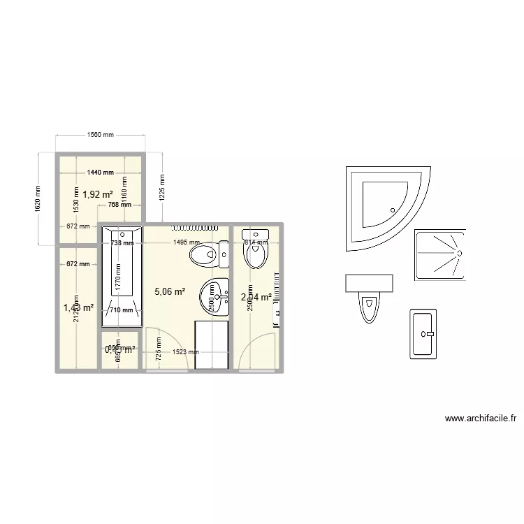 WC SDB projet Paul. Plan de WC SDB projet Paul. Plan de