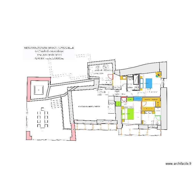 GRANDE CHAMBRE. Plan de 3 pièces et 28 m2