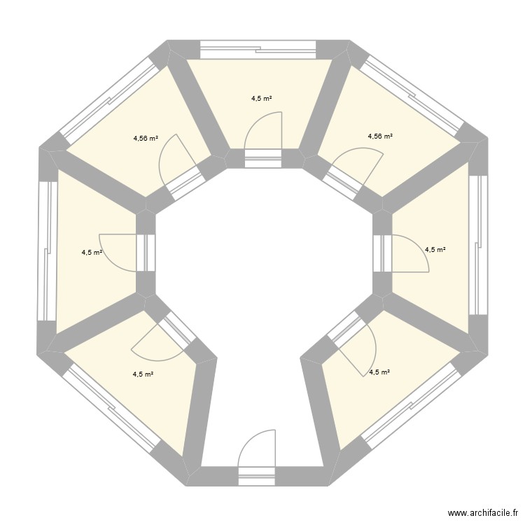chatil. Plan de 7 pièces et 32 m2