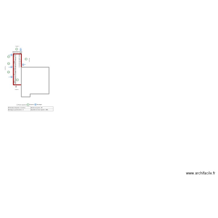 piat. Plan de 2 pièces et 46 m2