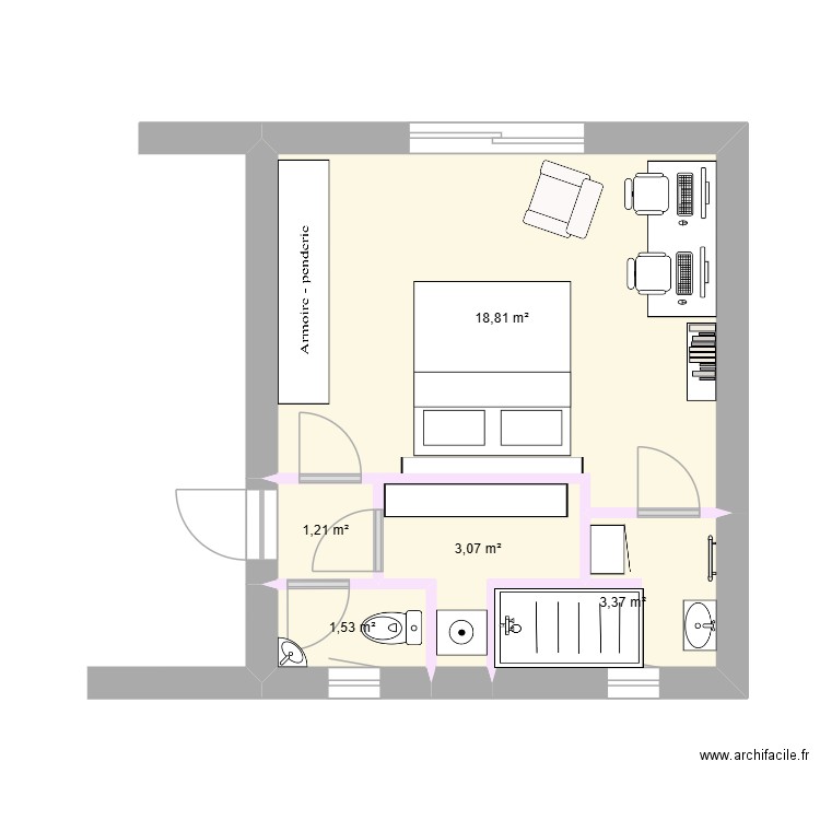 Janvier 2025 Version B. Plan de 5 pièces et 28 m2