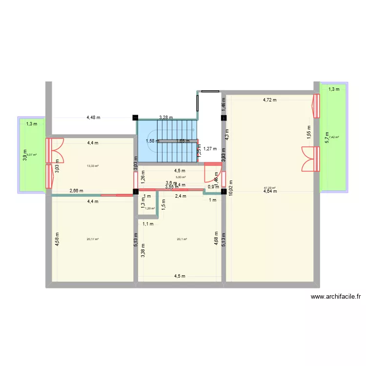 APPARTEMENT CEUSE PLAN DE BASE ECHELLE 1/1. Plan de 8  et 121 m²