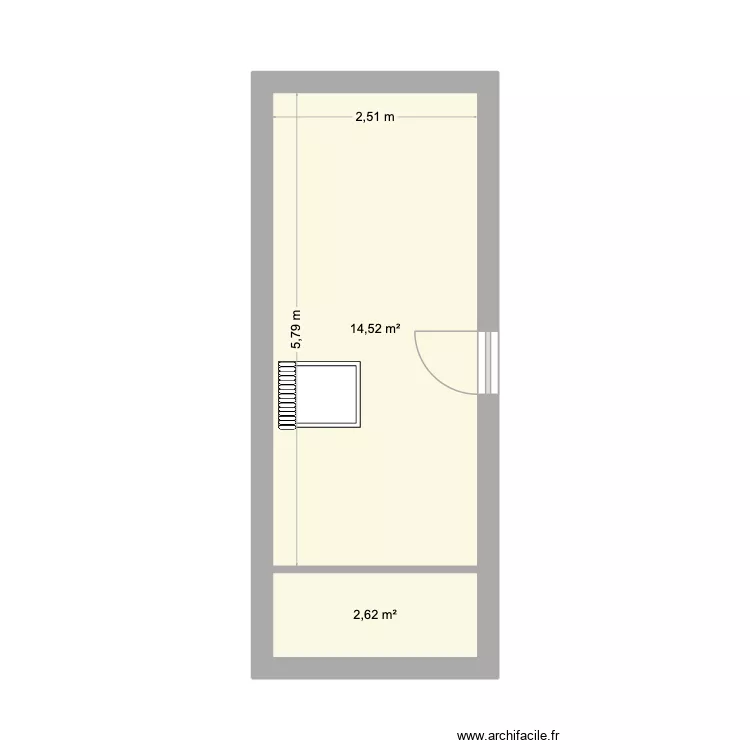 Dressing. Plan de 2  et 17 m²