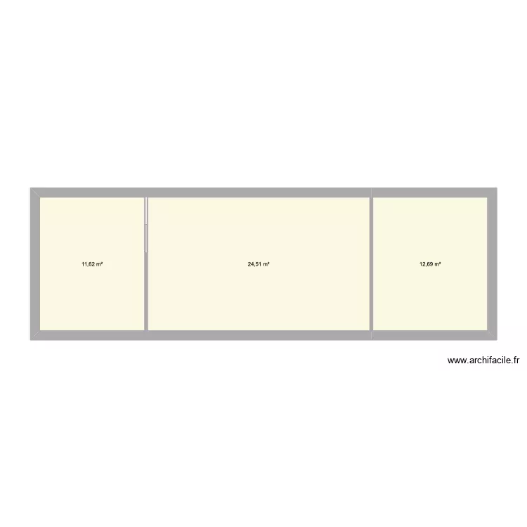 Plan maison. Plan de 3  et 49 m²