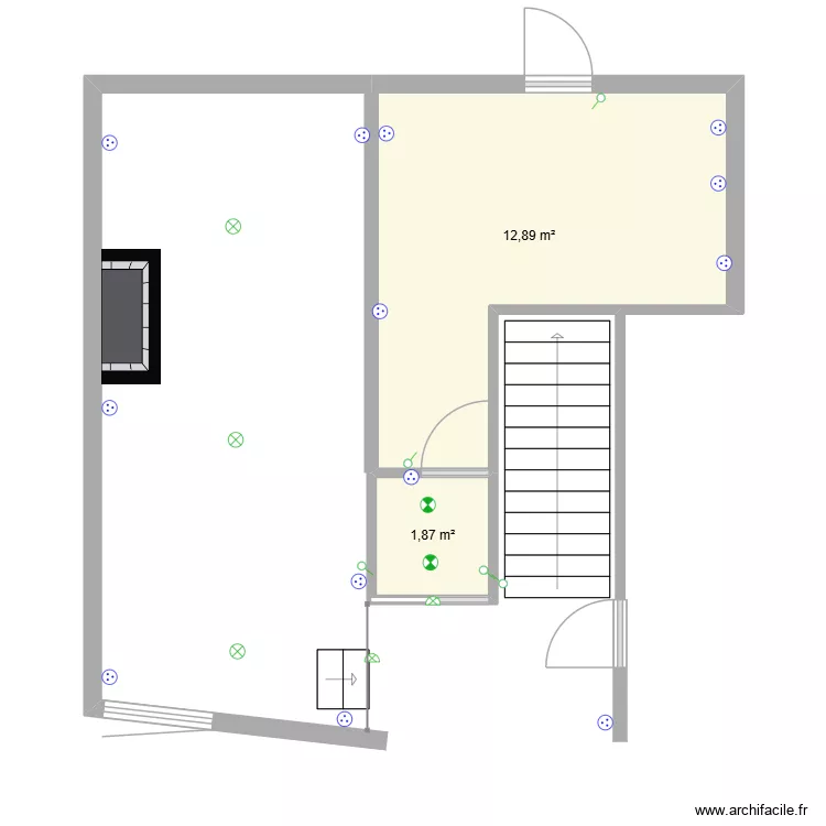 rdc grange. Plan de 2 Pièces et 15 m²