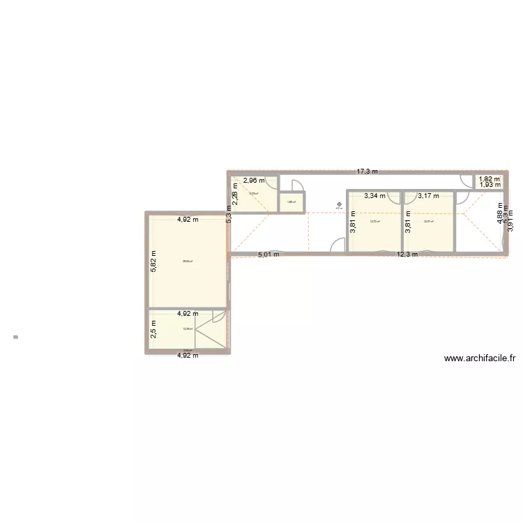 maison. Plan de 8  et 76 m²