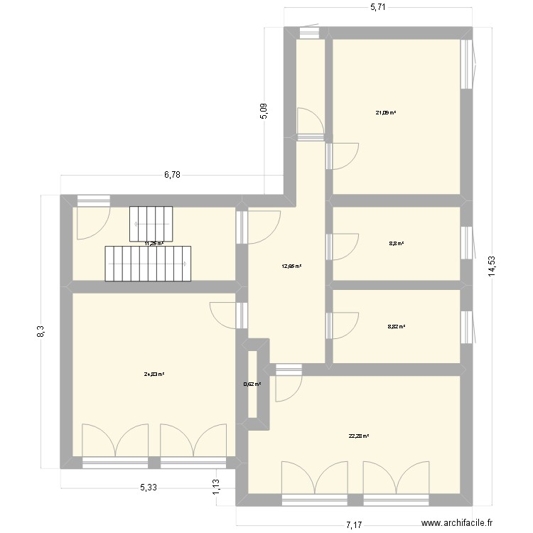 Winzerhausen1. Plan de 8 pièces et 110 m2